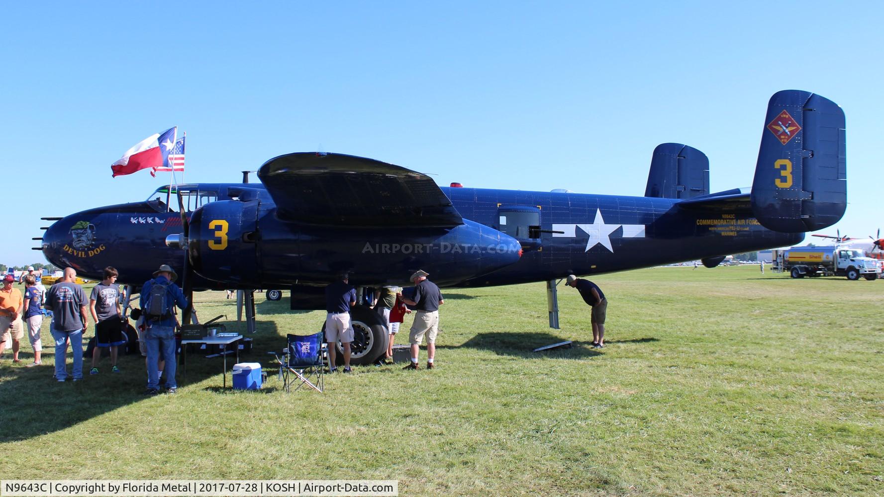 N9643C, 1944 North American B-25J Mitchell Mitchell C/N 108-47512, EAA OSH 2018