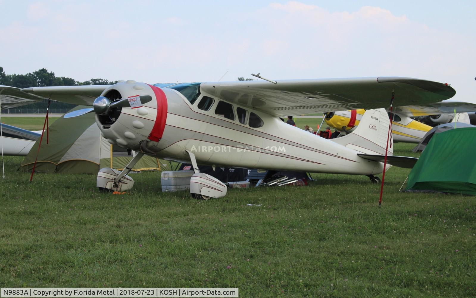 N9883A, 1950 Cessna 195A C/N 7585, EAA OSH 2018