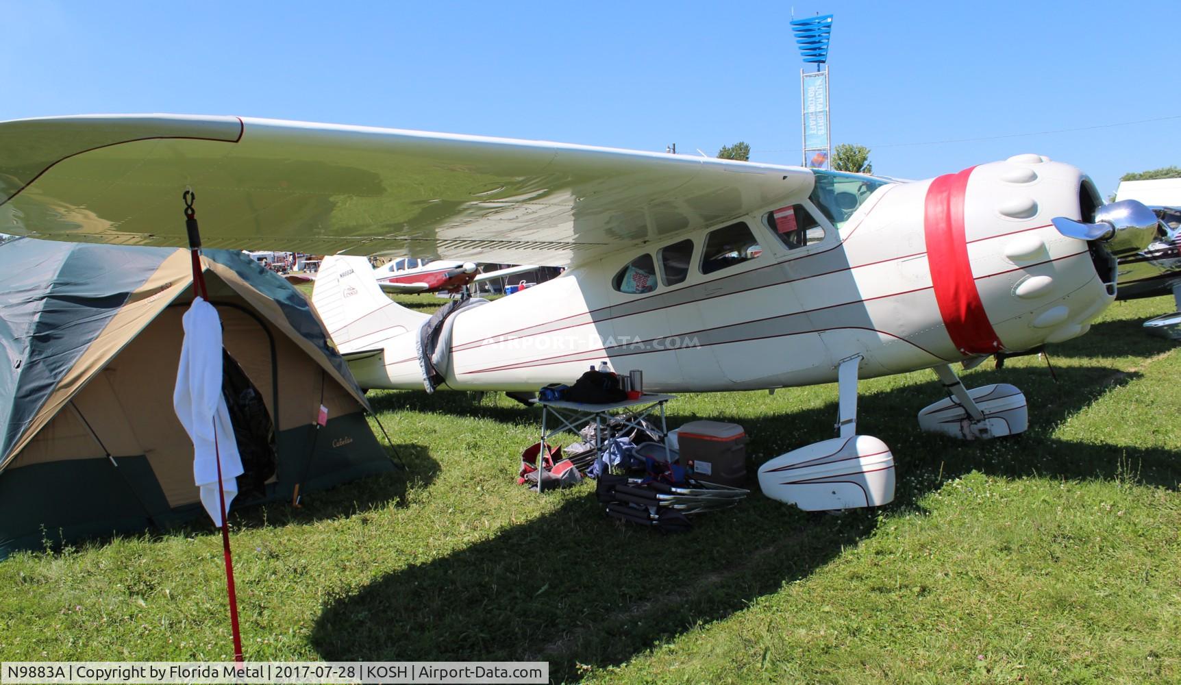N9883A, 1950 Cessna 195A C/N 7585, EAA OSH 2017