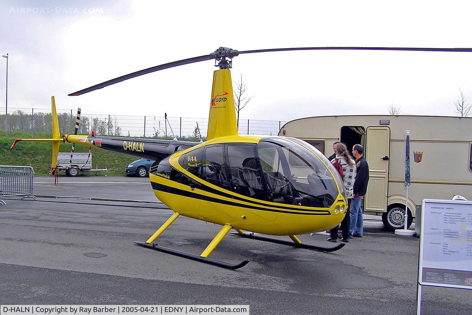 D-HALN, 2004 Robinson R44 Raven II C/N 10588, D-HALN   Robinson R-44 Raven II [10588] (Air Lloyd) Friedrichshafen~D 21/04/2005