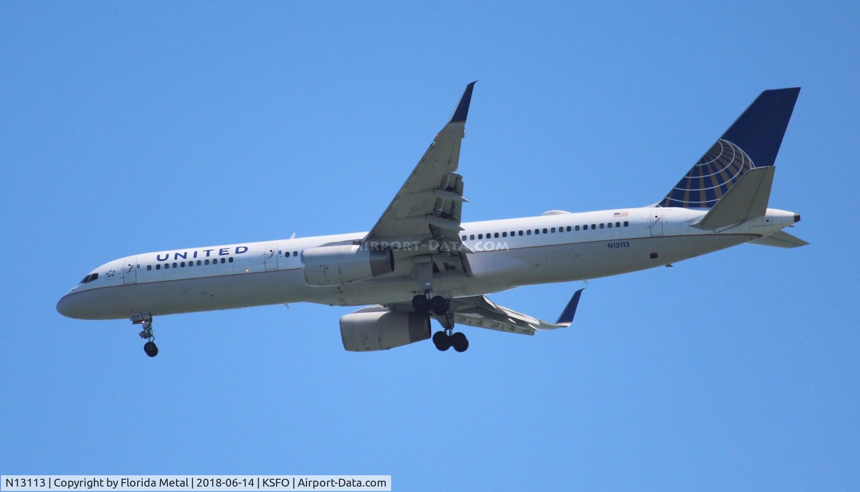 N13113, 1995 Boeing 757-224 C/N 27555, SFO Spotting 2018