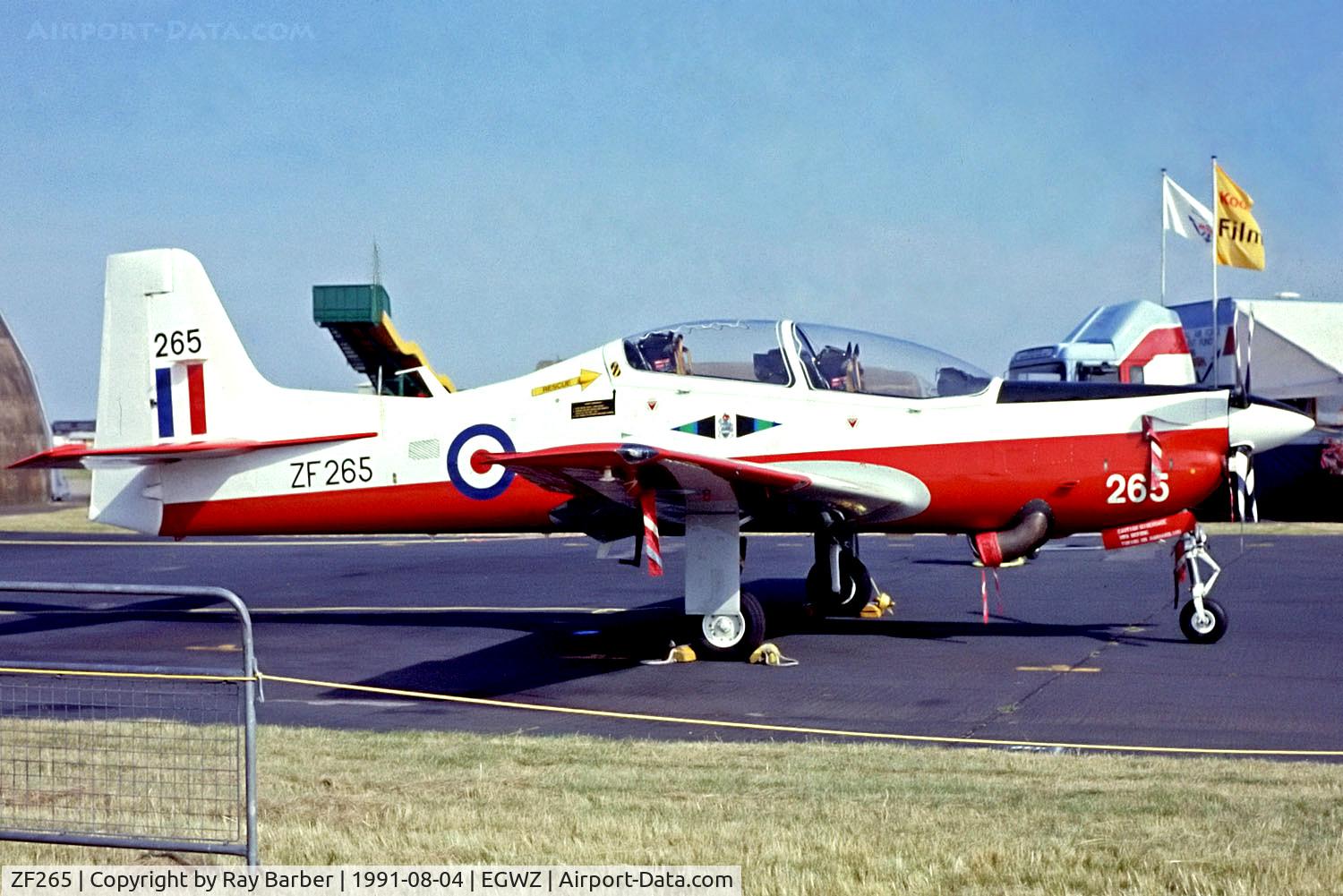 ZF265, 1990 Short S-312 Tucano T1 C/N T49, ZF265   Short Tucano T.1 [T49] (Royal Air Force) RAF Alconbury~G 04/08/1991