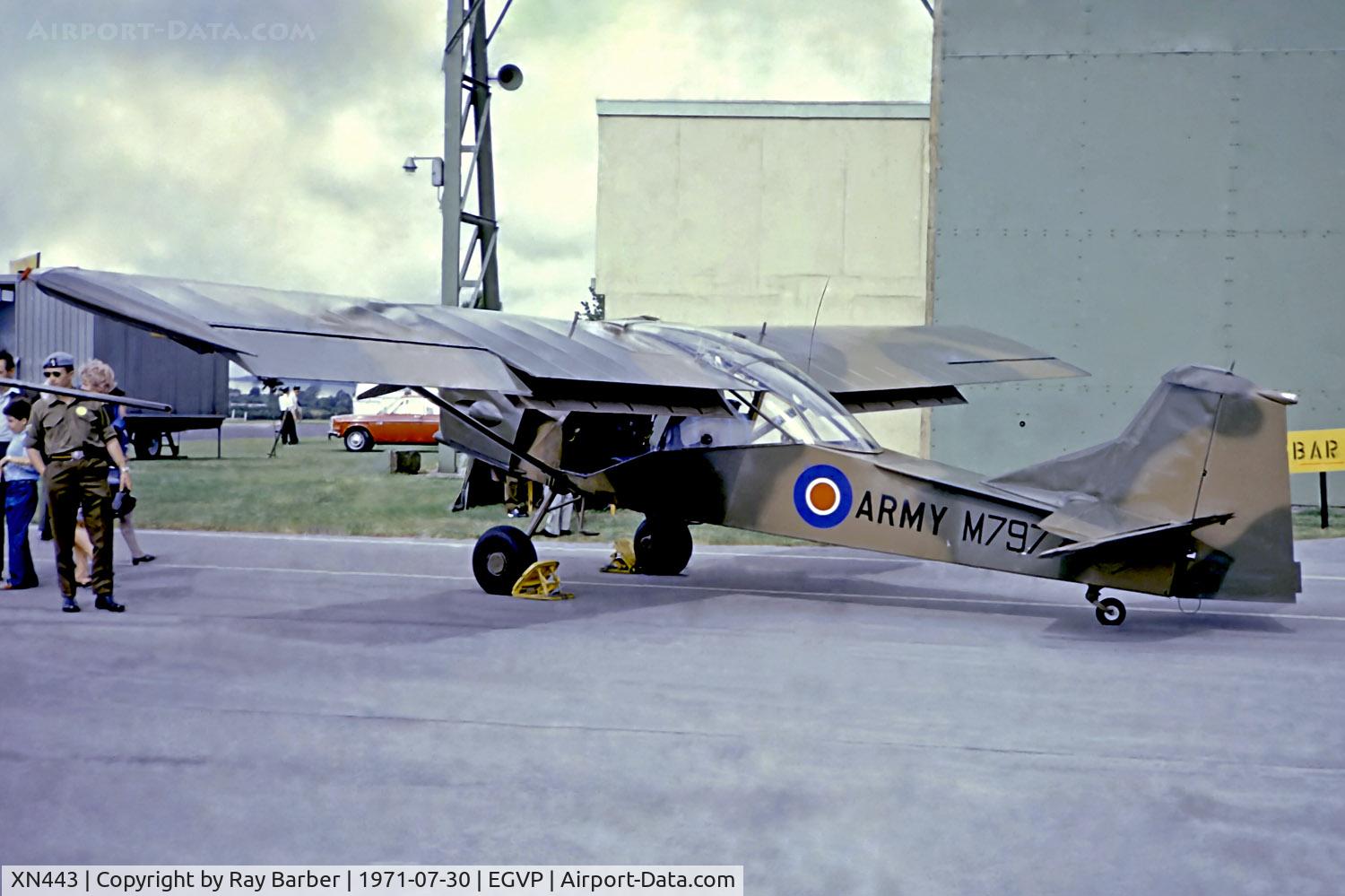 XN443, 1960 Auster AOP.9 C/N B5/10/139, 7977M   (M7977 / XN443) Auster AOP.9 [B5/10/139] (Army Air Corps) AAC Middle Wallop~G 30/07/1971