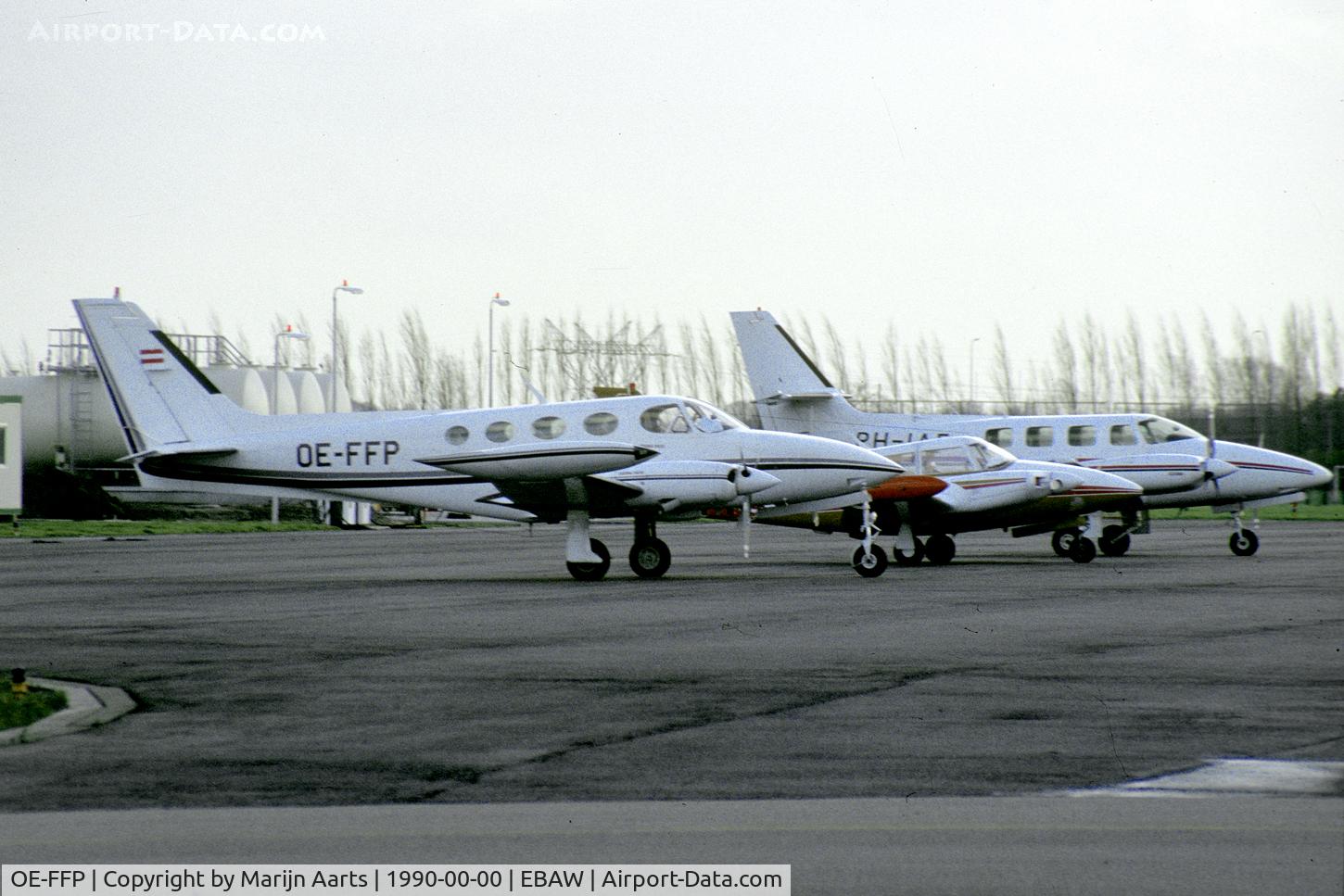 OE-FFP, 1982 Cessna 340A C/N 340A1503, seen at Antwerpen airport in 1990
