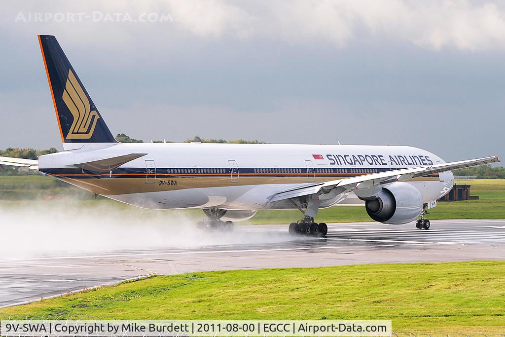 9V-SWA, 2006 Boeing 777-312/ER C/N 34568, Taking off from Manchester