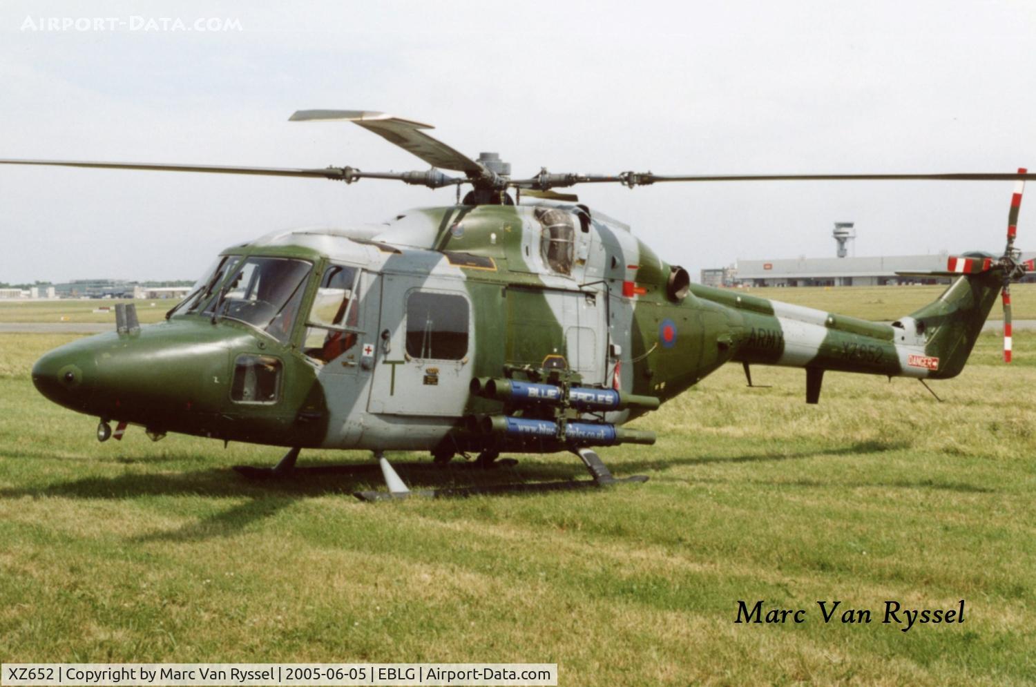 XZ652, 1980 Westland Lynx AH.7 C/N 193, At Heli-days Liège in 2005.