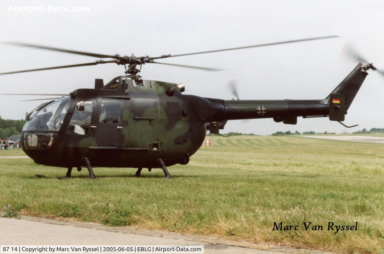 87 14, MBB Bo.105P C/N 6114, At Heli-days Liège in 2005.
