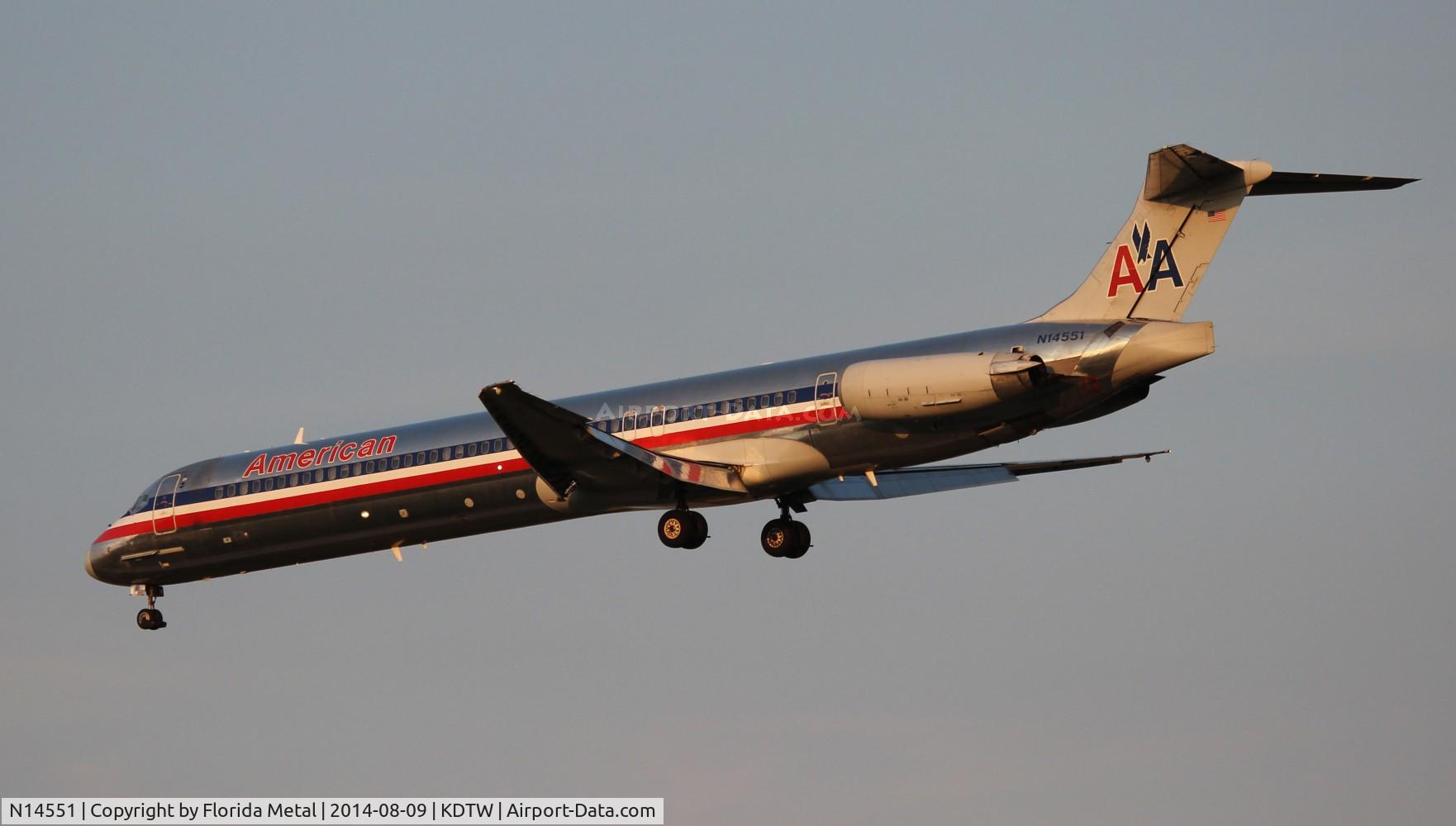 N14551, 1991 McDonnell Douglas MD-82 (DC-9-82) C/N 53033, DTW spotting 2014