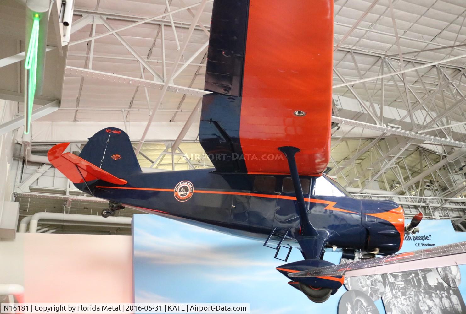 N16181, 1936 Stinson SR-8E Reliant C/N 9755, ATL Spotting 2016 Delta Museum