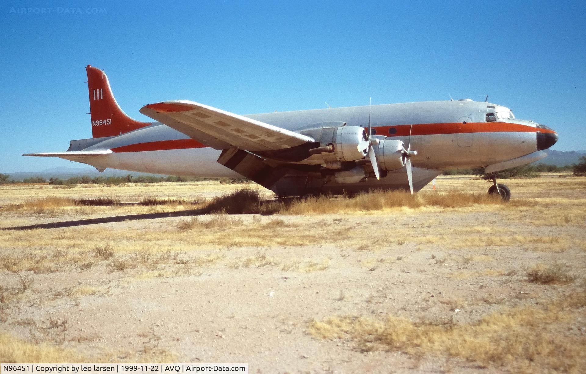 N96451, 1945 Douglas C-54S Skymaster (DC-4) C/N 10592/323, Marana Regional airport 22.11.1999