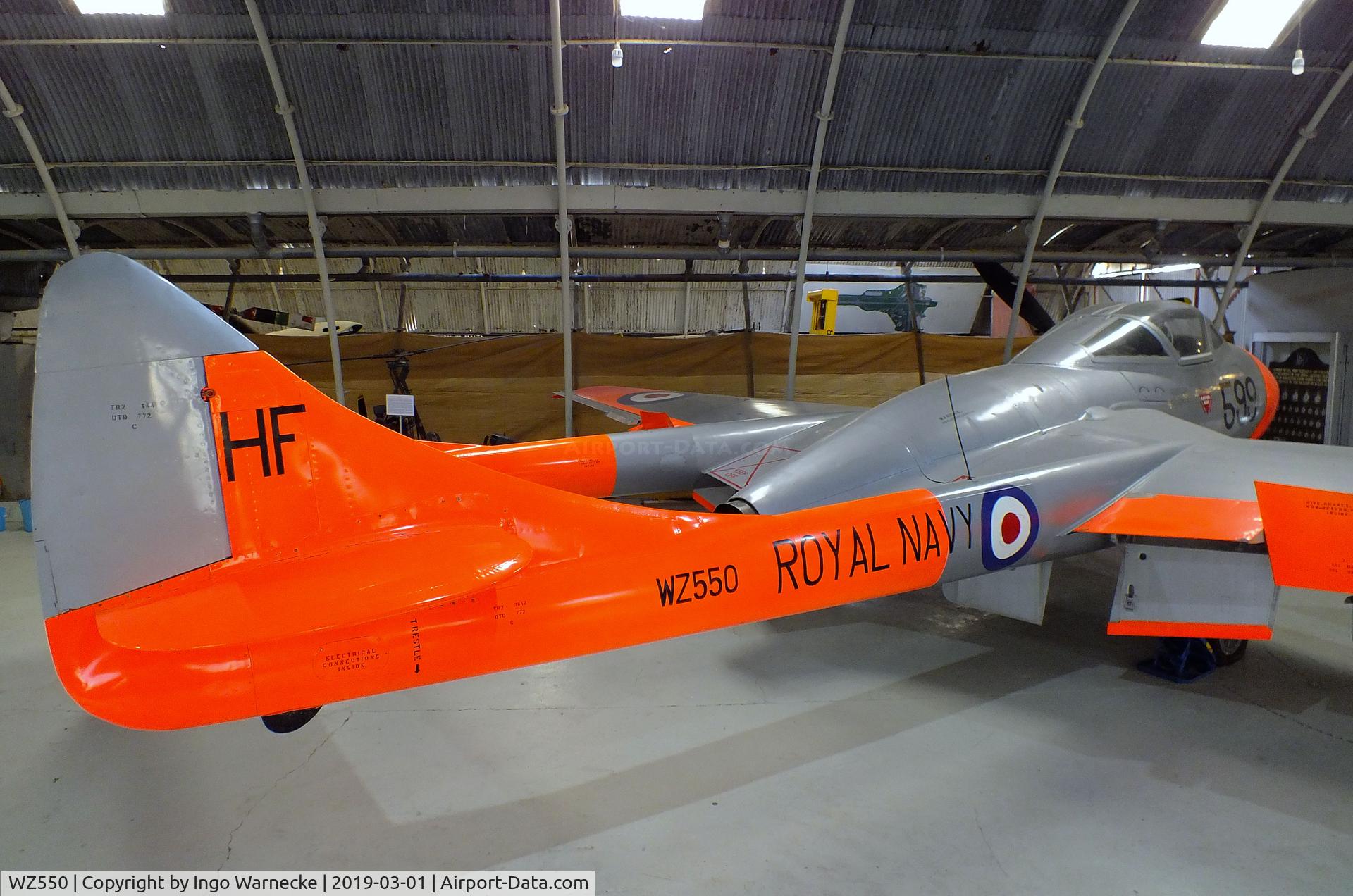WZ550, 1953 De Havilland DH-115 Vampire T.11 C/N 15109, De Havilland D.H.115 Vampire T11 at the Malta Aviation Museum, Ta' Qali