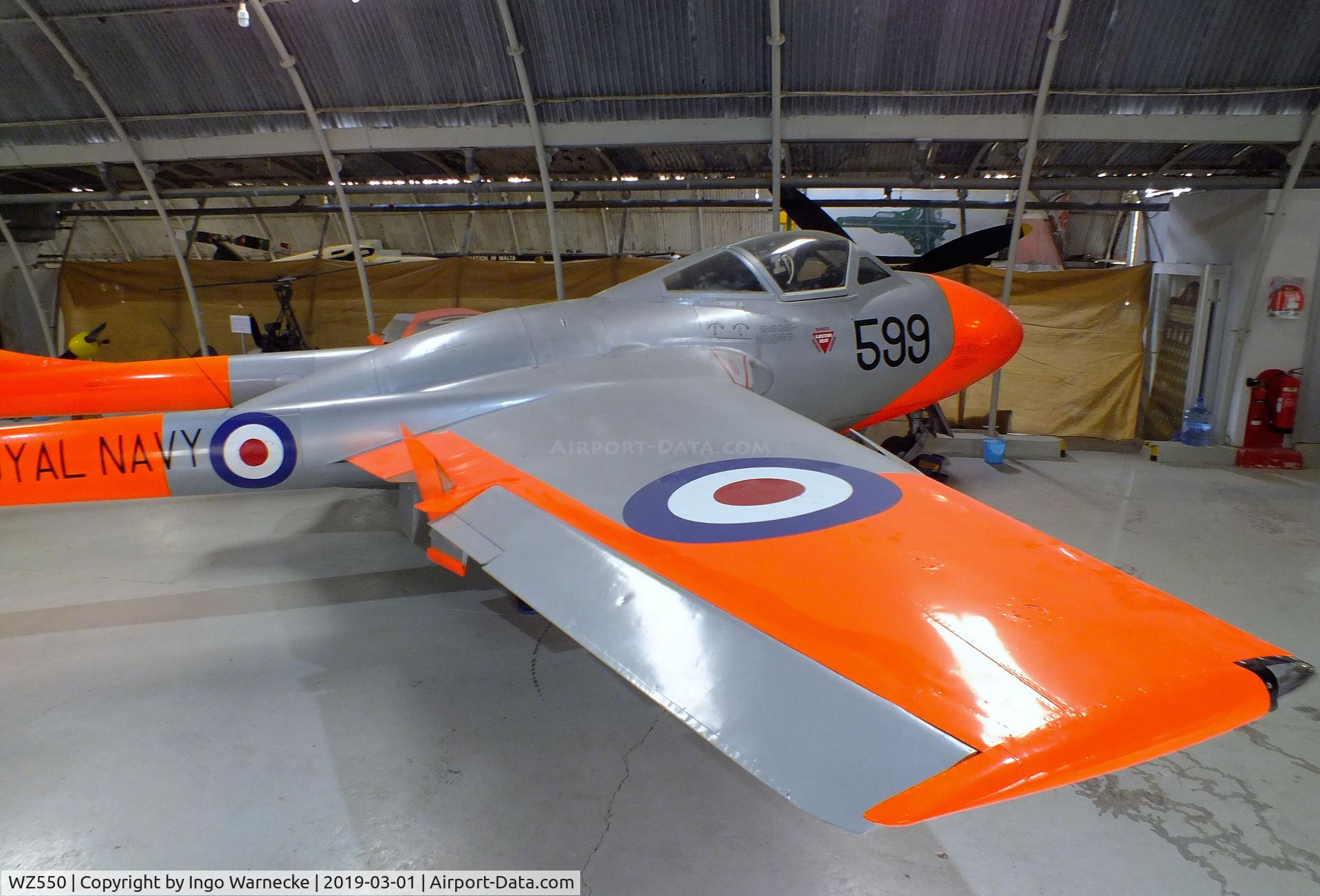 WZ550, 1953 De Havilland DH-115 Vampire T.11 C/N 15109, De Havilland D.H.115 Vampire T11 at the Malta Aviation Museum, Ta' Qali