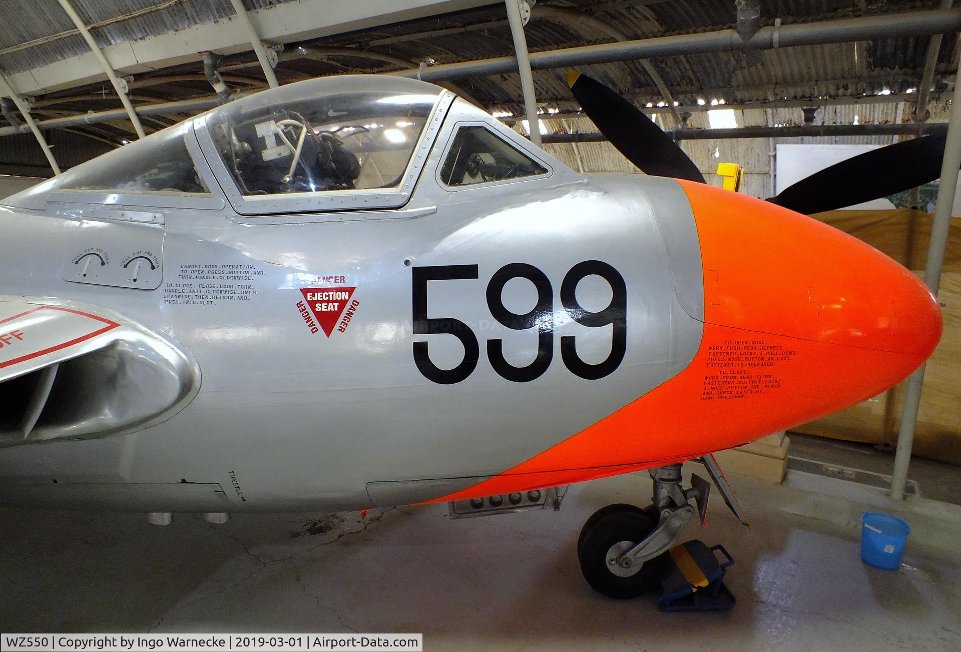 WZ550, 1953 De Havilland DH-115 Vampire T.11 C/N 15109, De Havilland D.H.115 Vampire T11 at the Malta Aviation Museum, Ta' Qali