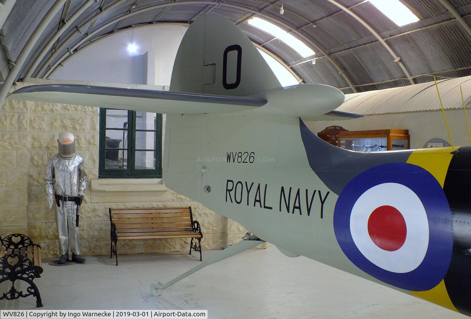 WV826, 1954 Hawker Sea Hawk FGA.6 C/N 6071, Hawker Sea Hawk FGA6 at the Malta Aviation Museum, Ta' Qali