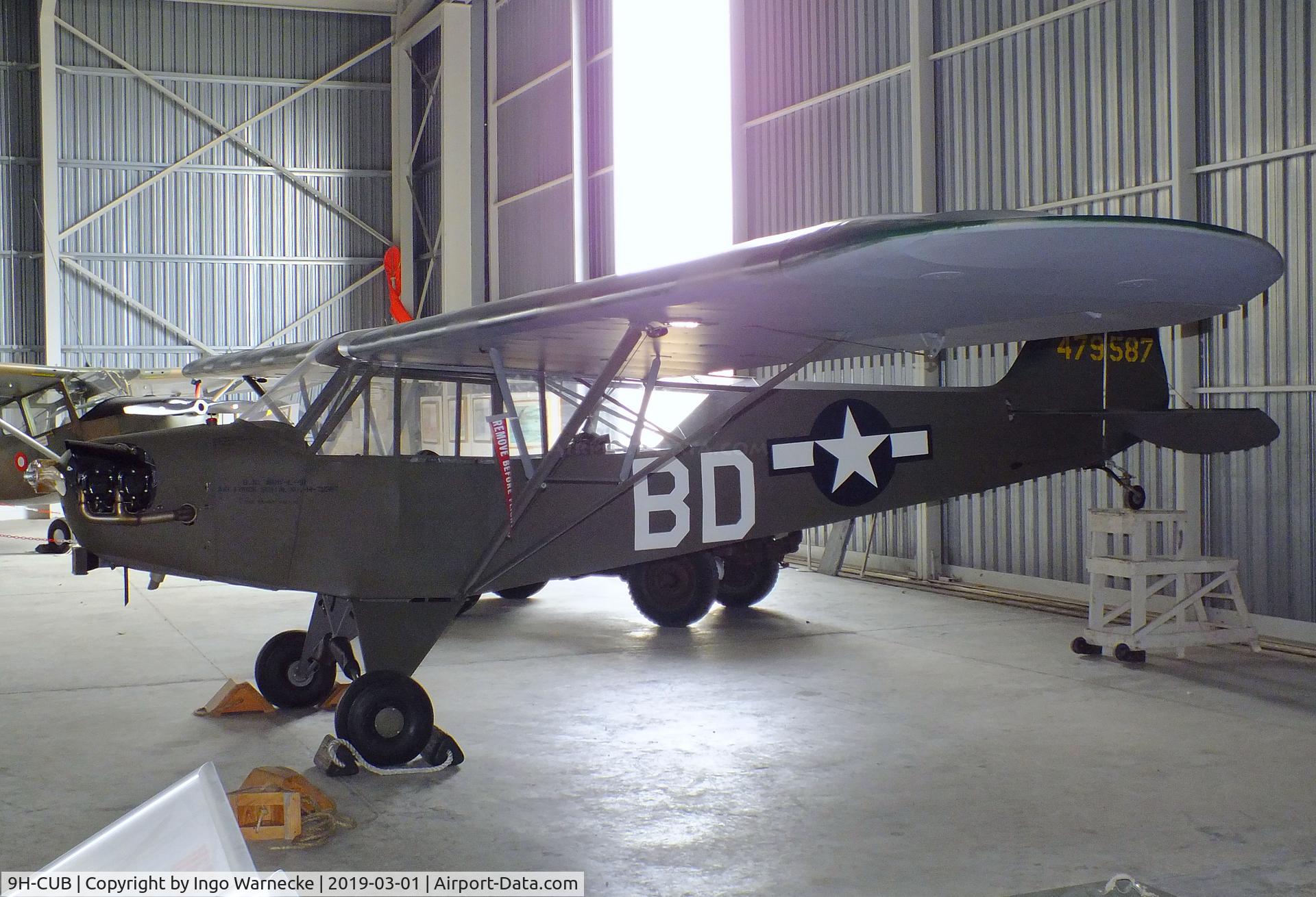 9H-CUB, 1944 Piper J3C-65 Cub Cub C/N 11883, Piper J3C-65 Cub (L-4H 'Grashopper' 44-79587) at the Malta Aviation Museum, Ta' Qali