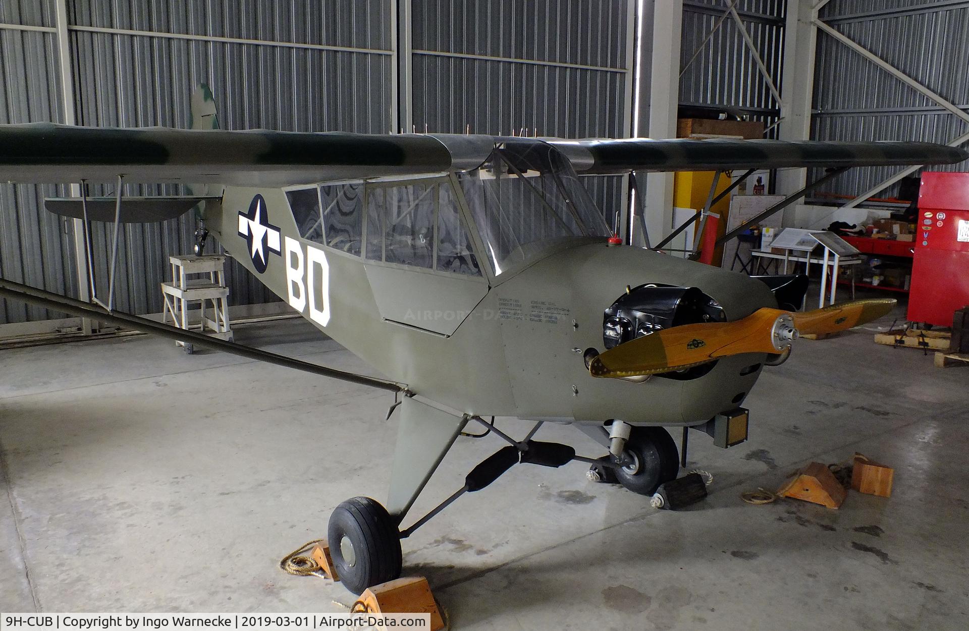 9H-CUB, 1944 Piper J3C-65 Cub Cub C/N 11883, Piper J3C-65 Cub (L-4H 'Grashopper' 44-79587) at the Malta Aviation Museum, Ta' Qali