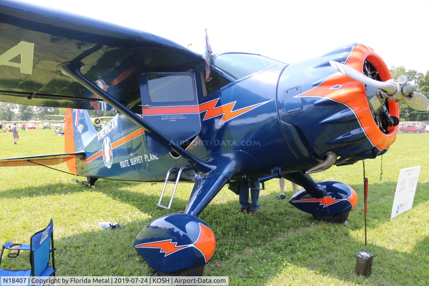 N18407, 1937 Stinson SR-9C Reliant C/N 5313, EAA OSH 2019