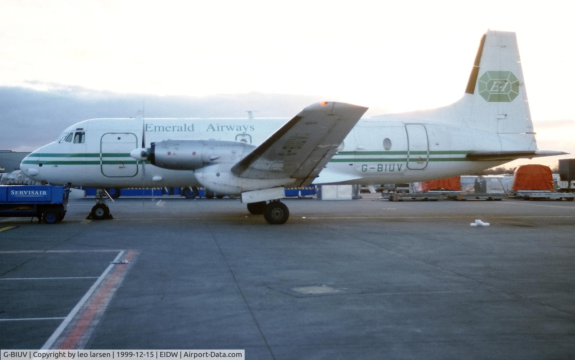 G-BIUV, 1971 Hawker Siddeley HS.748-275 Sr2A SCD C/N 1701, Dublin 15.12.1999