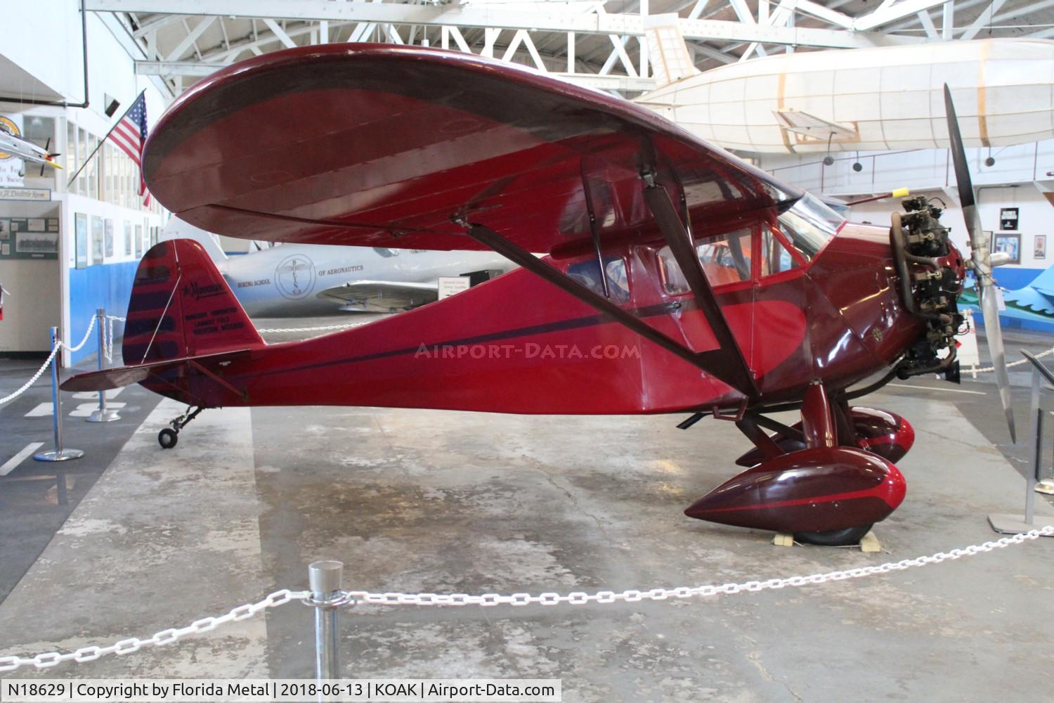 N18629, 1931 Monocoupe 110 C/N 6W00, Oakland Aviation Museum 2018