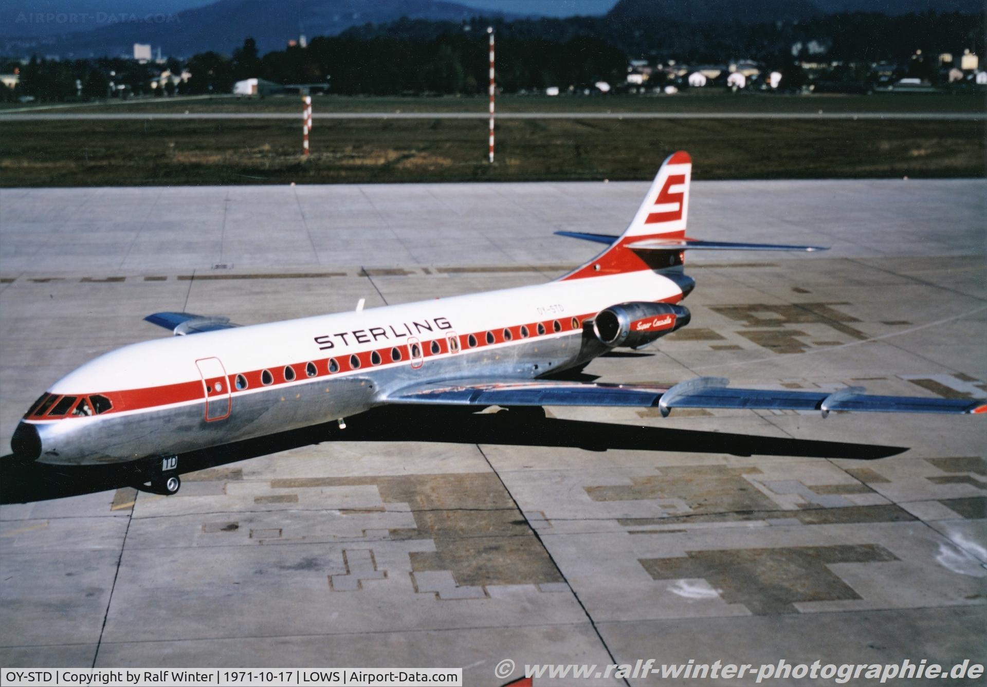 OY-STD, 1968 Sud Aviation SE-210 Caravelle 10B3 Super B C/N 238, Sud Aviation SE-210 Caravelle 10B - Sterling - 238 - OY-STD - LOWS - 17.10.1971