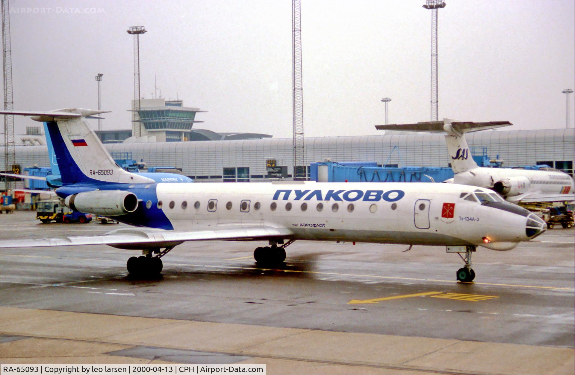 RA-65093, 1978 Tupolev TU-134A-3 C/N 60215, Copenhagen13.4.2000