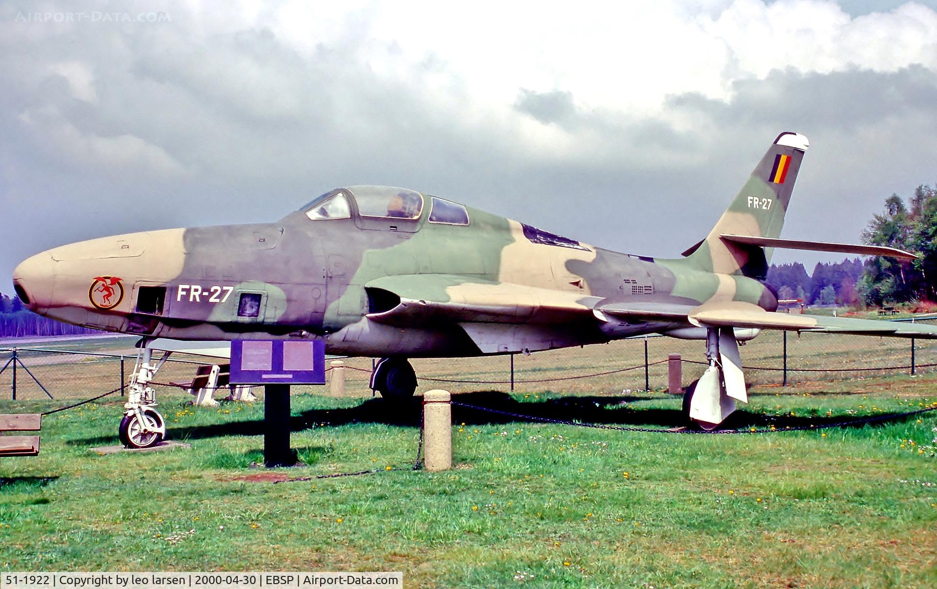 51-1922, 1951 Republic Aviation Corp F-84F Thunderstreak C/N not found, SPA 30.4.2000
