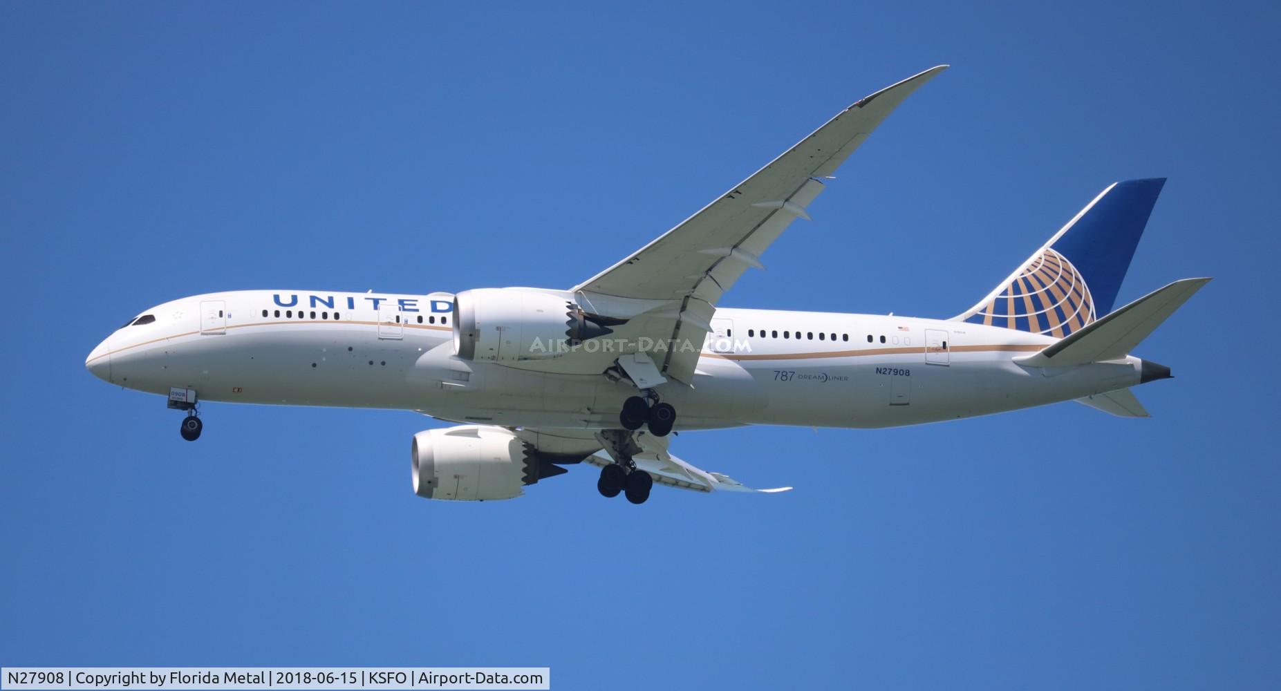 N27908, 2013 Boeing 787-8 Dreamliner C/N 36400, SFO Spotting 2018