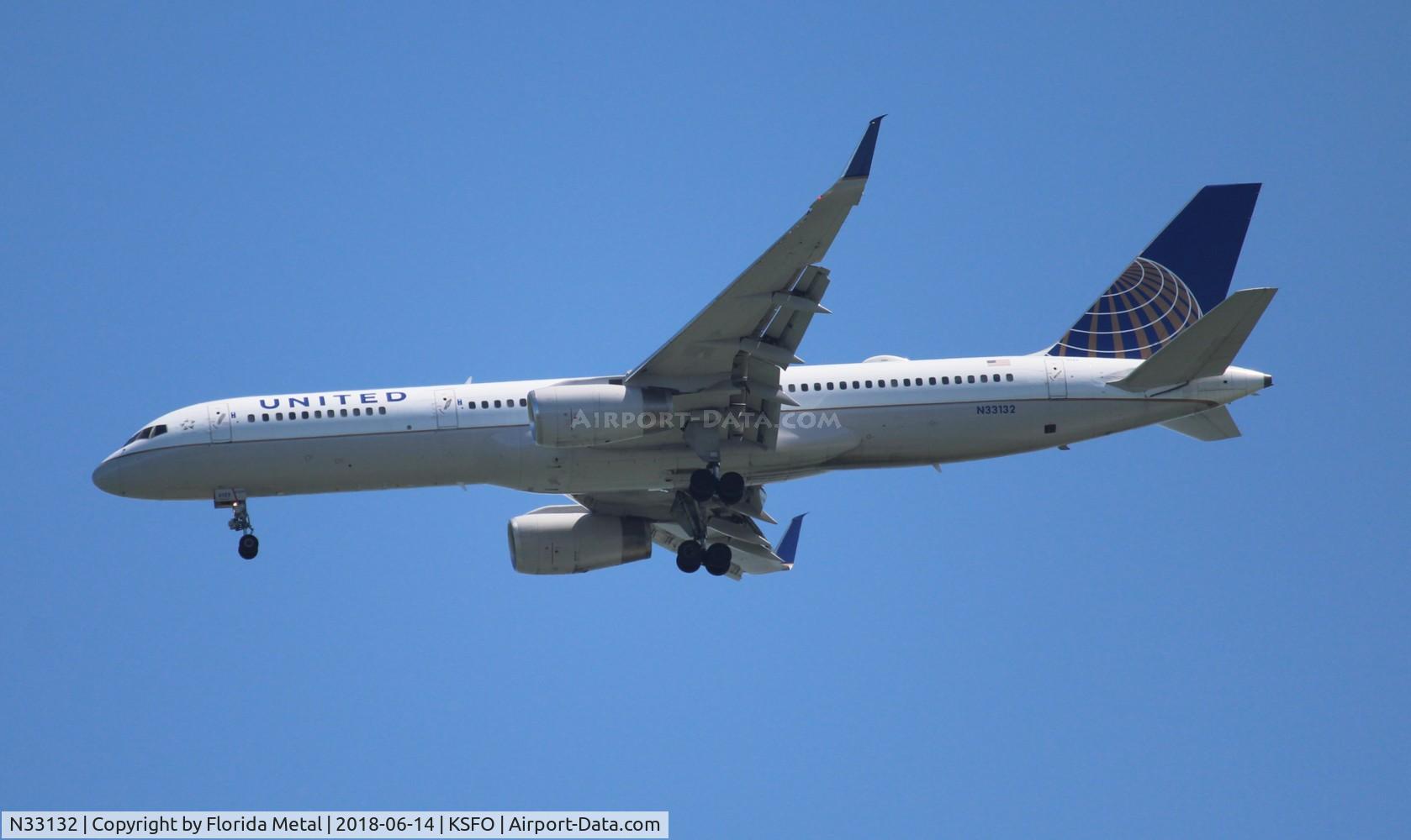 N33132, 1998 Boeing 757-224 C/N 29281, SFO spotting 2018