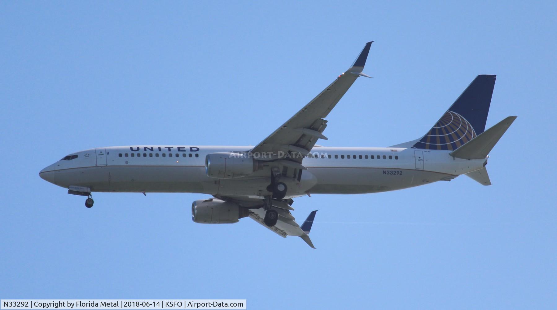 N33292, 2004 Boeing 737-824 C/N 33455, SFO spotting 2018