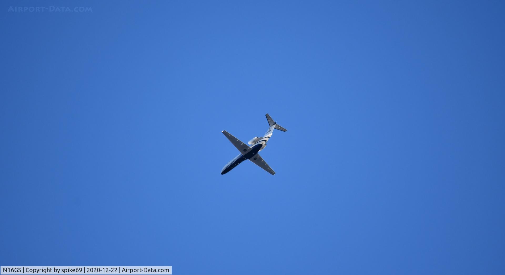 N16GS, 2016 Cessna 560XL Citation Excel C/N 525-0937, N16GS flies over Bon Air, VA
