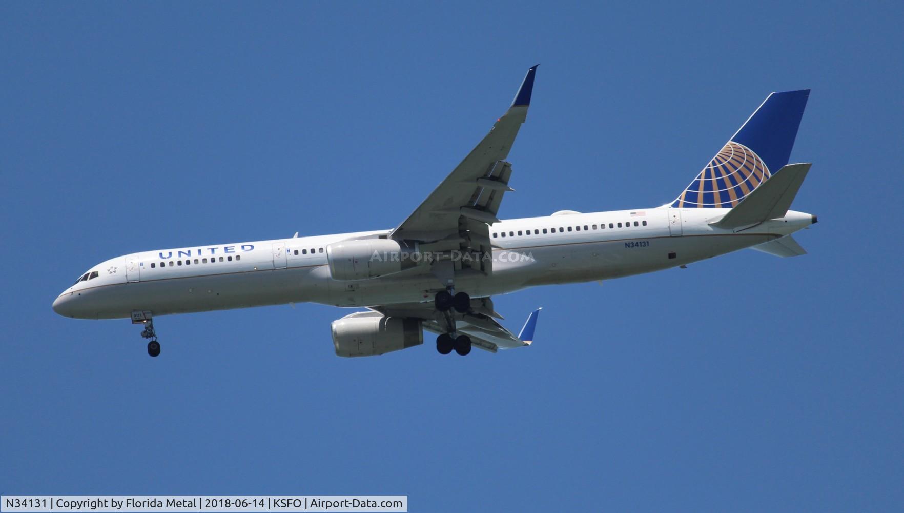 N34131, 1998 Boeing 757-224 C/N 28971, SFO spotting 2018