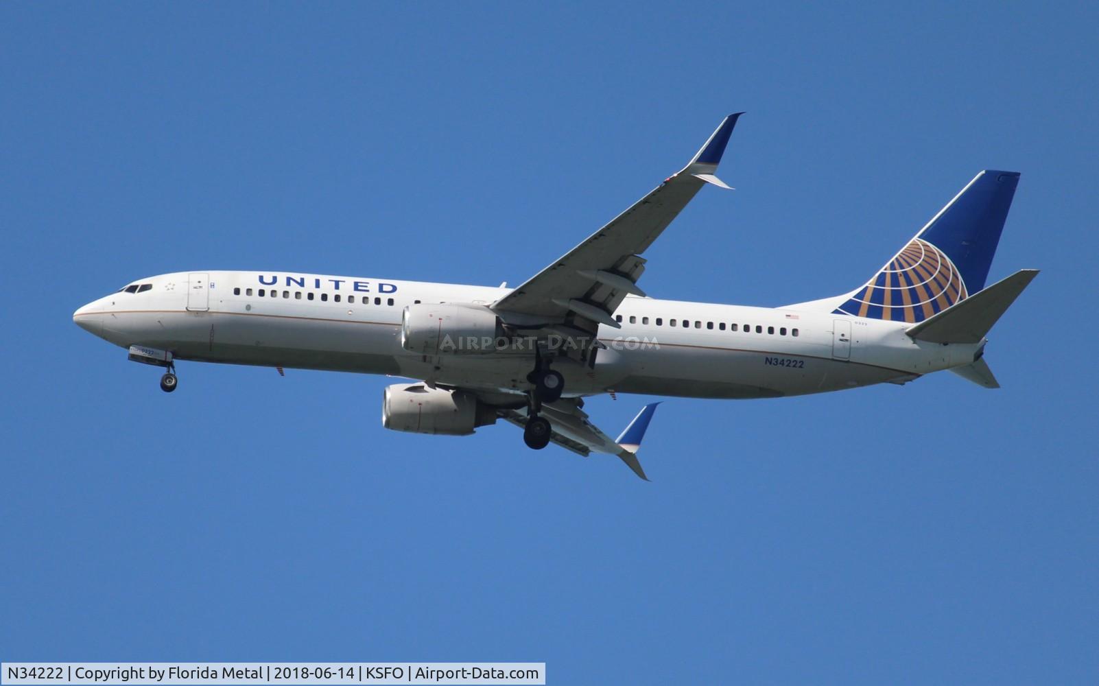 N34222, 1998 Boeing 737-824 C/N 28931, SFO Spotting 2018