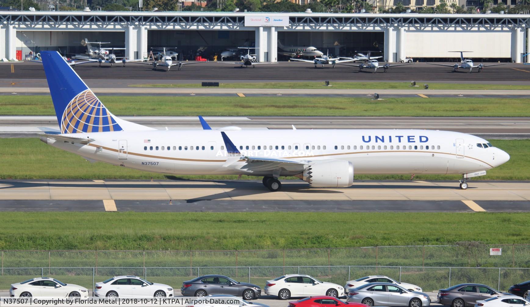 N37507, 2018 Boeing 737-9 MAX C/N 43437, TPA spotting 2018