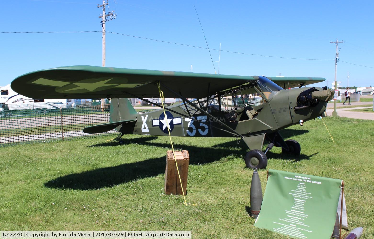 N42220, 1945 Piper J3C-65 Cub Cub C/N 14470, EAA OSH 2017