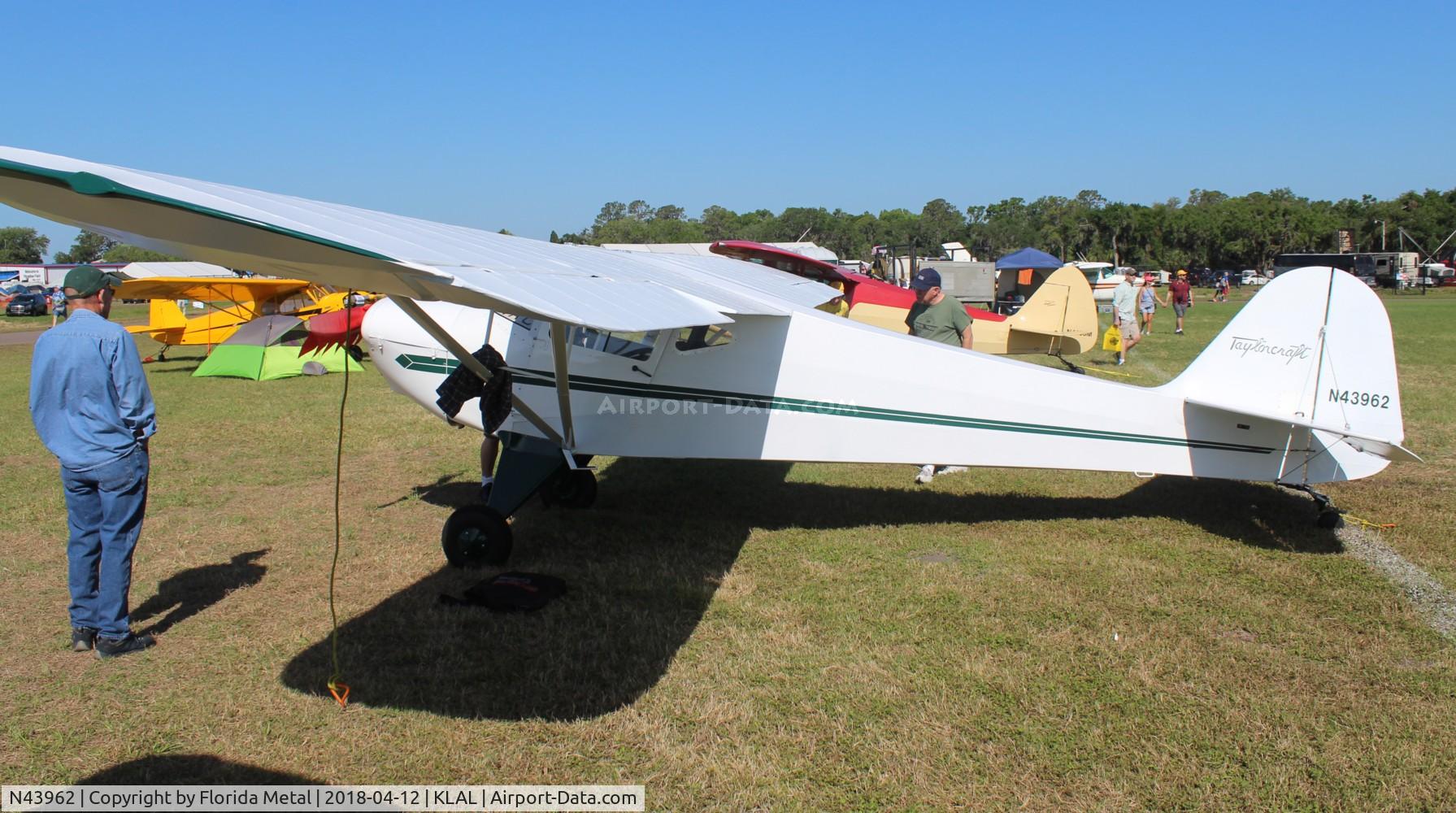 N43962, 1946 Taylorcraft BC12-D C/N 7621, SNF LAL 2018