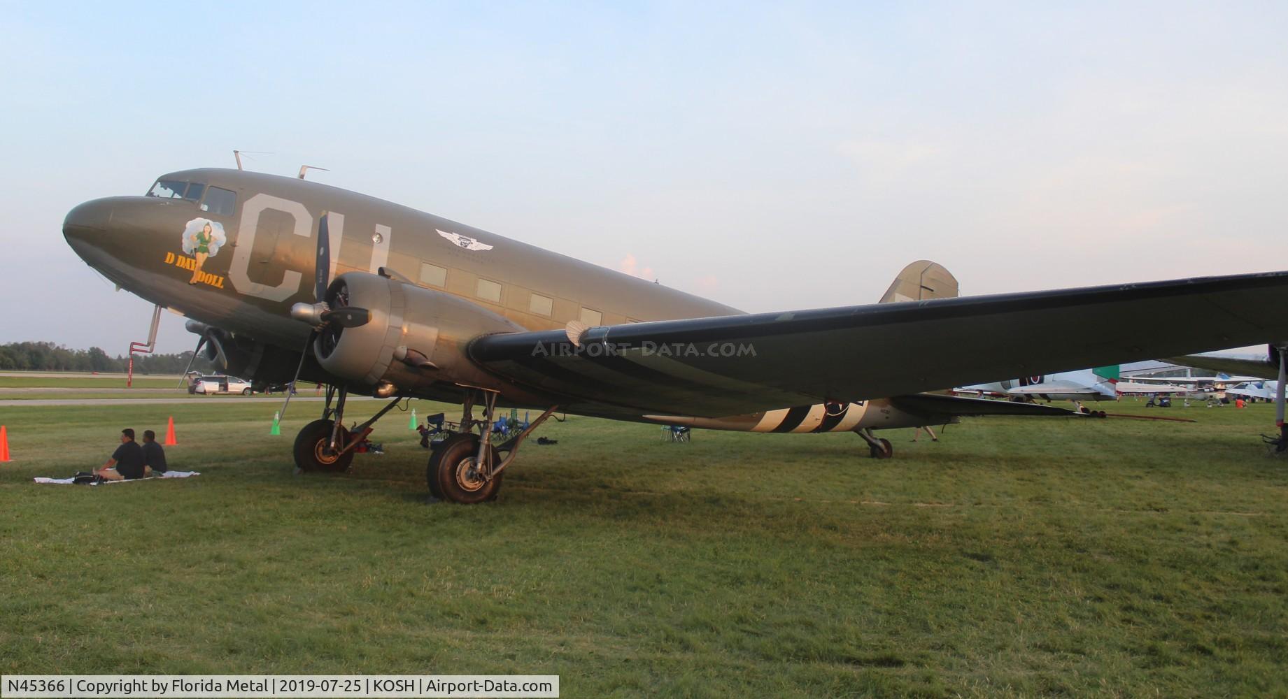 N45366, 1943 Douglas C-53D-DO Skytrooper (DC-3A) C/N 11757, EAA OSH 2019