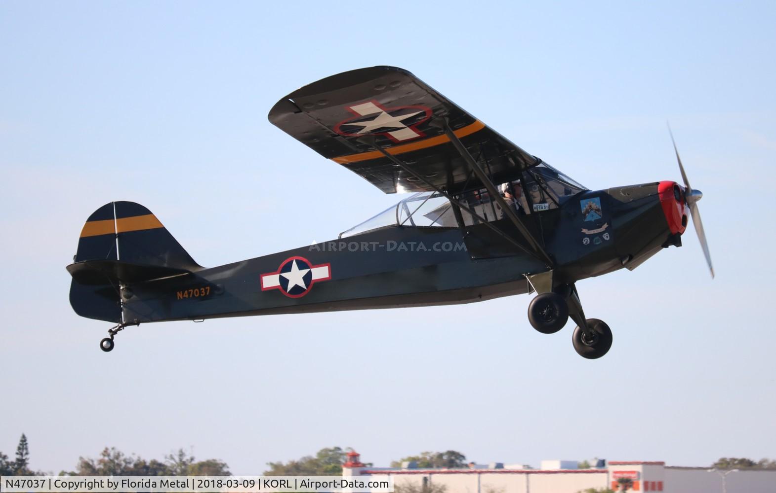 N47037, 1943 Taylorcraft DCO-65 C/N L-5363, ORL spotting 2018