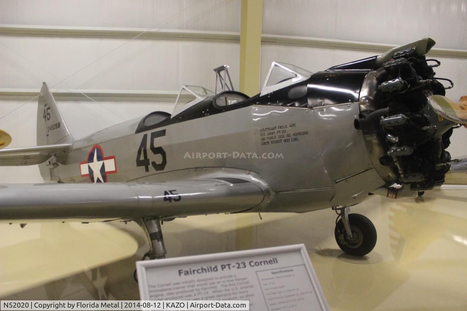 N52020, 1943 Fairchild (Howard) PT-23A Cornell (M-62C) C/N HO-291, Air Zoo 2014
