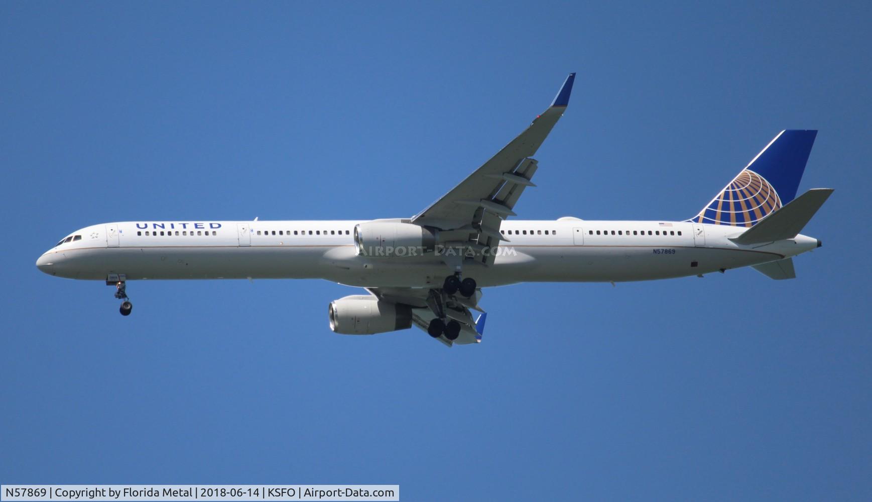 N57869, 2002 Boeing 757-33N C/N 32593, SFO Spotting 2018