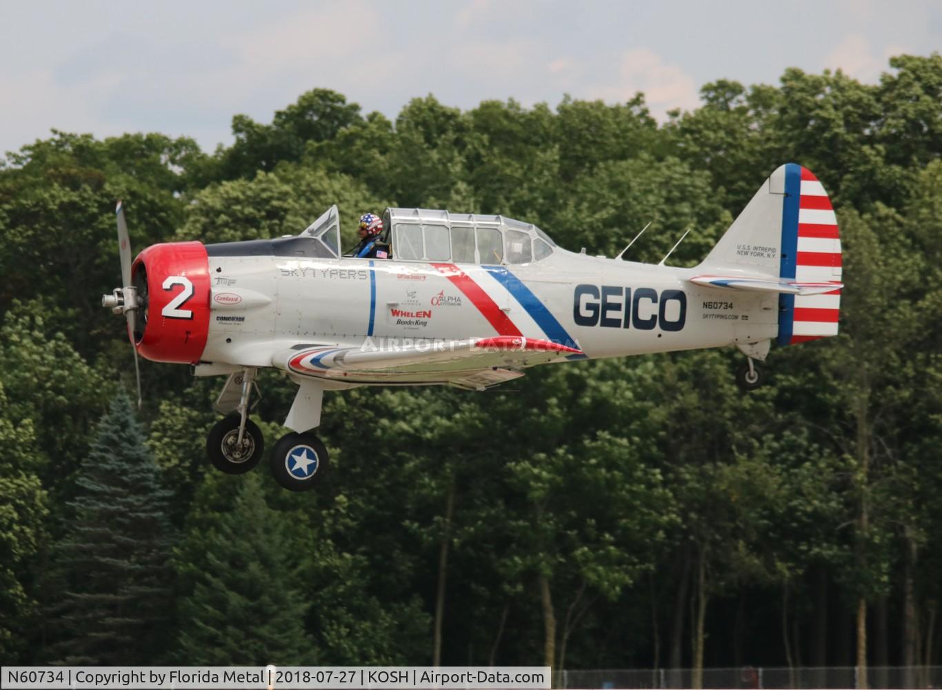 N60734, 1940 North American SNJ-2 Texan C/N 2032, EAA OSH 2018