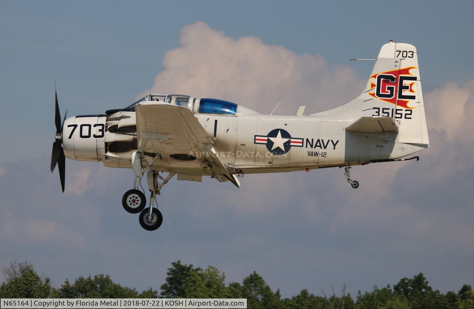 N65164, 1955 Douglas EA-1E Skyraider AD-5W C/N 55-471DH, EAA OSH 2018