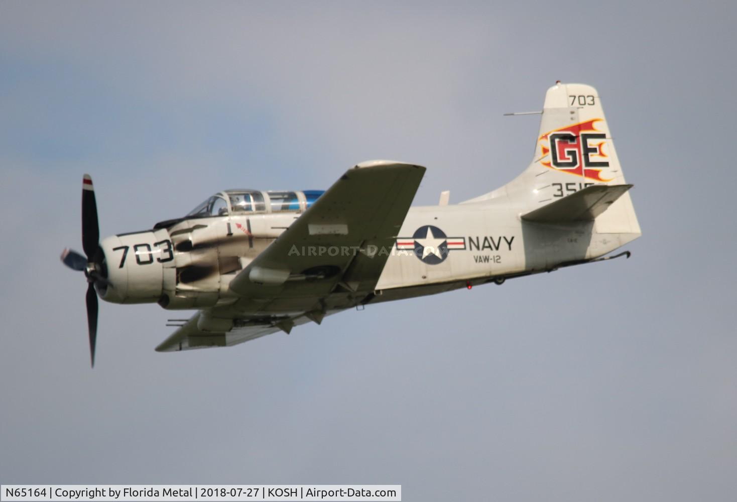 N65164, 1955 Douglas EA-1E Skyraider AD-5W C/N 55-471DH, EAA OSH 2018