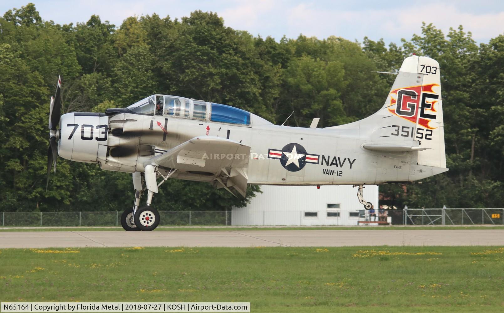 N65164, 1955 Douglas EA-1E Skyraider AD-5W C/N 55-471DH, EAA OSH 2018