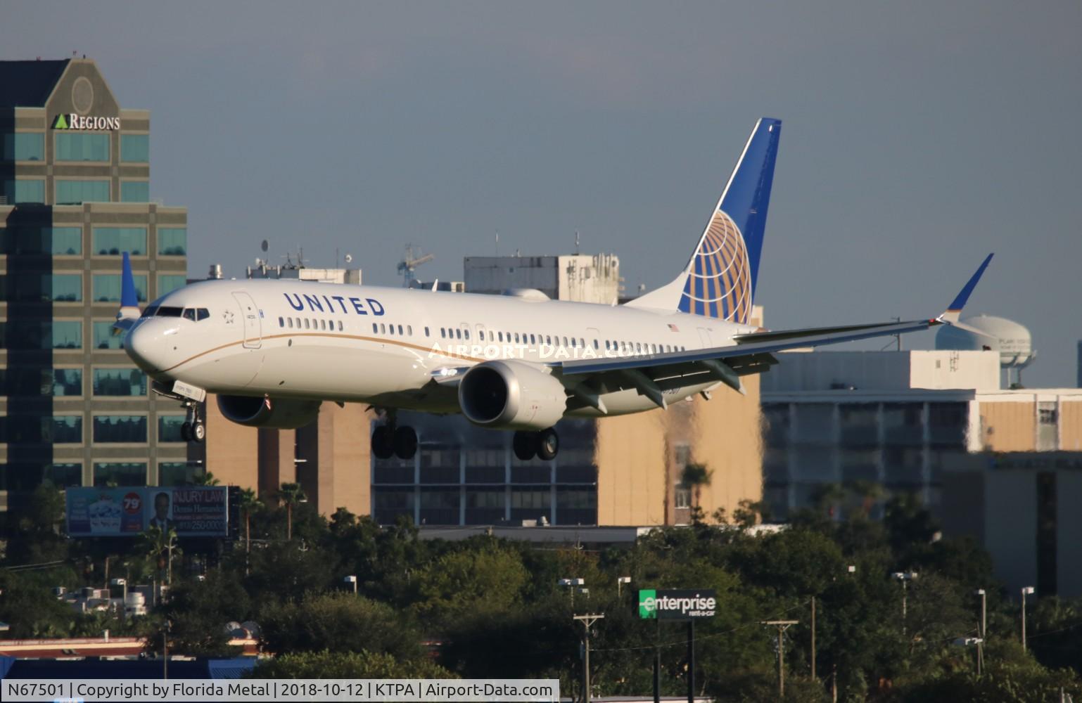 N67501, 2018 Boeing 737-9 MAX C/N 43430, TPA spotting 2018