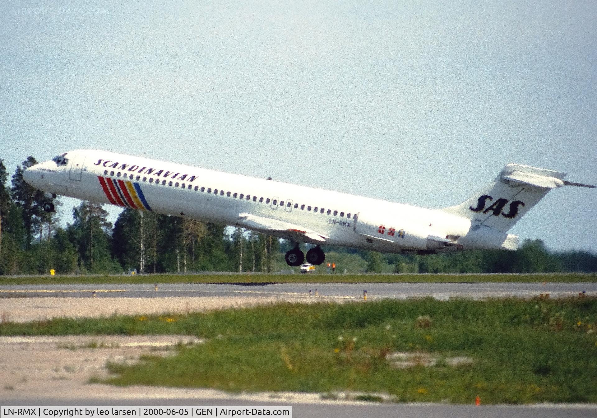 LN-RMX, 1988 McDonnell-Douglas MD-87 (DC-9-87) C/N 49585, Oslo Gardermoen 5.6.2000.ex HB-IUA