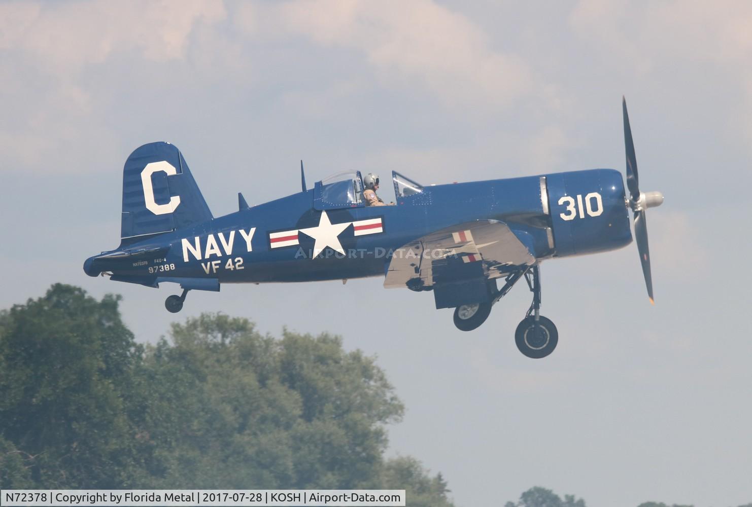 N72378, 1946 Vought F4U-4 Corsair C/N 9542, EAA OSH 2017