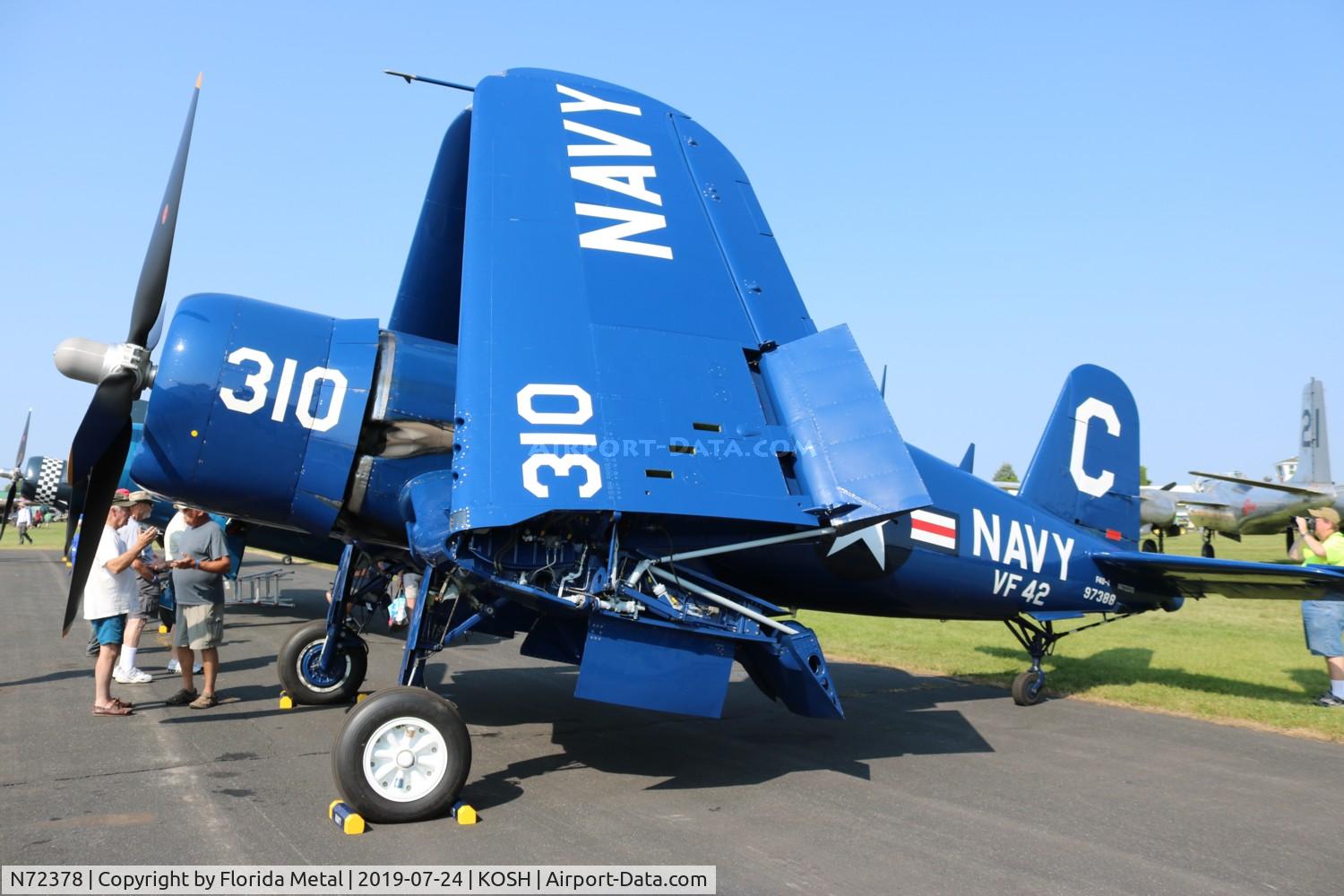 N72378, 1946 Vought F4U-4 Corsair C/N 9542, EAA OSH 2019