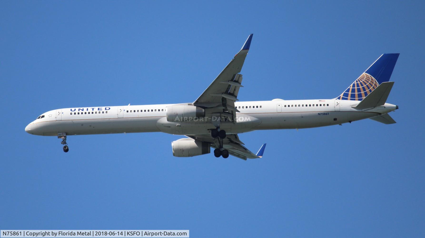 N75861, 2001 Boeing 757-33N C/N 32585, SFO Spotting 2018