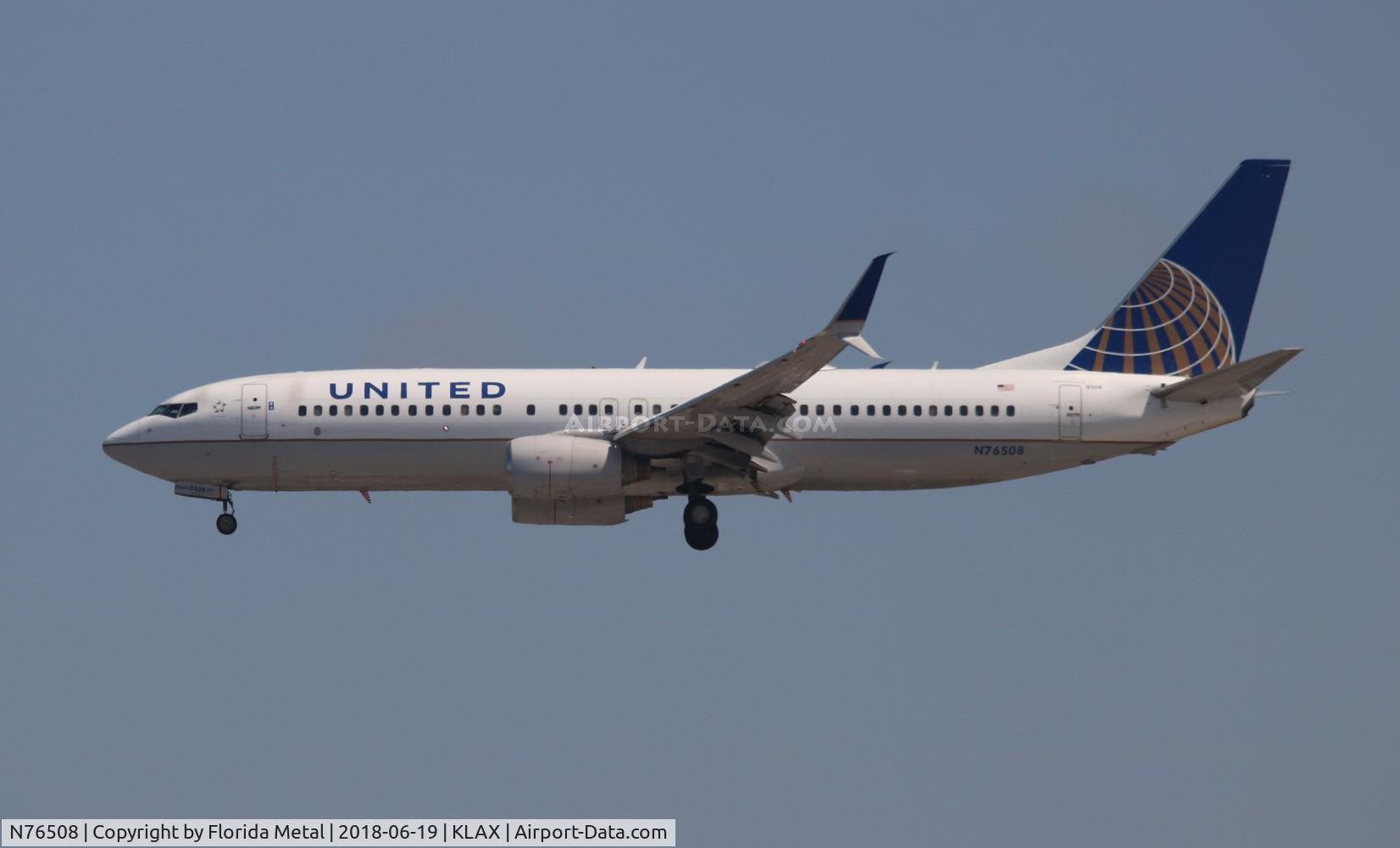 N76508, 2008 Boeing 737-824 C/N 31639, LAX spotting 2018