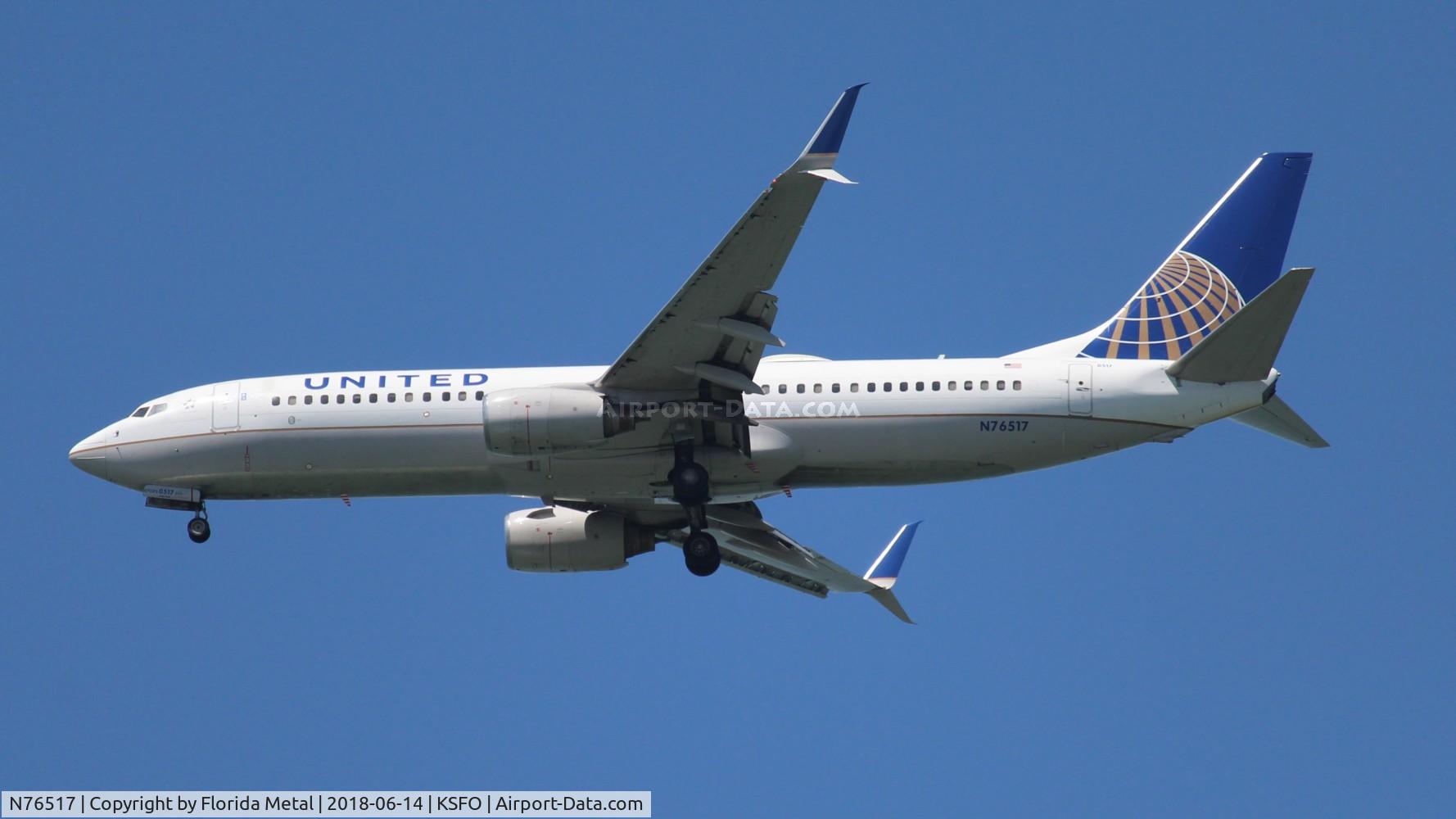 N76517, 2008 Boeing 737-824 C/N 31628, SFO spotting 2018